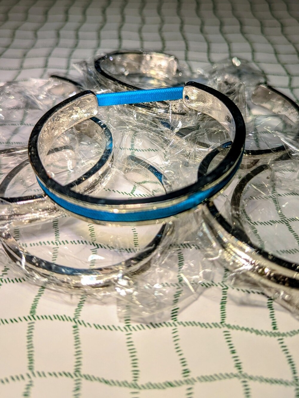 Silver Tone  Ponytail Band Bangle Bracelet Brand New Lot Of 8